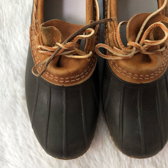 L.L. BEAN • Duck Boots Rubber Moc Tan Brown Ankle Bean Boots Size 8 - Picture 10 of 14